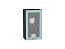 Шкаф верхний с 1-ой остекленной дверцей Ницца (716х400х318) Graphite/Голубой