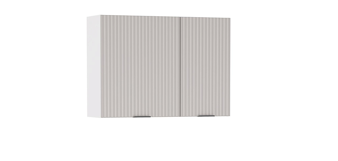 Шкаф навесной Венера (1000) МДФ белый/фасад МДФ с ПВХ кашемир фрезерованный/ДВПО белый