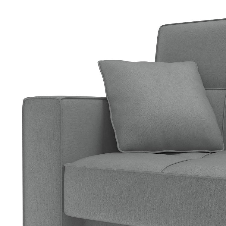 Луи / Диван - кровать 3-х местный (2 думки) велюр parma 25 серый