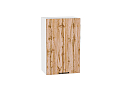 Шкаф верхний с 1-ой дверцей Флэт (716х450х318) Белый/wotan oak 2s