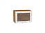 Шкаф верхний горизонтальный остекленный Сканди (358х500х320) Дуб Вотан/White Softwood