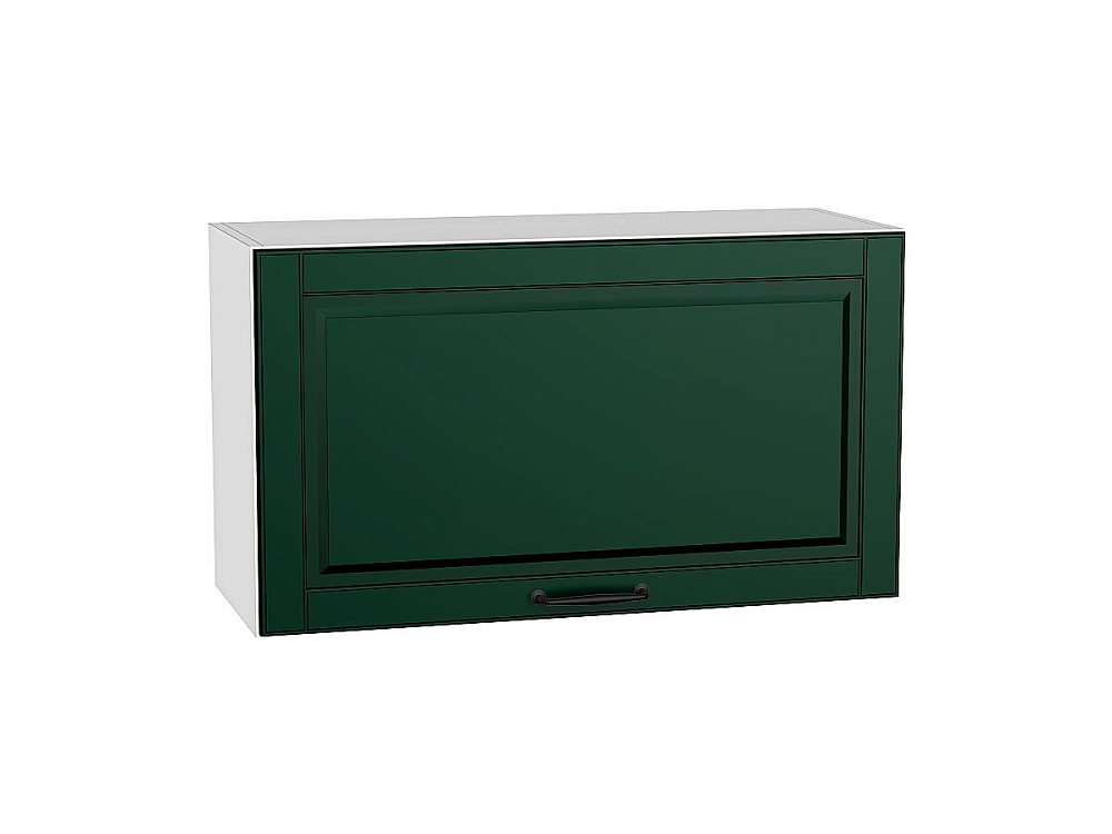 Шкаф верхний горизонтальный Дублин (458х800х318) Белый/special green