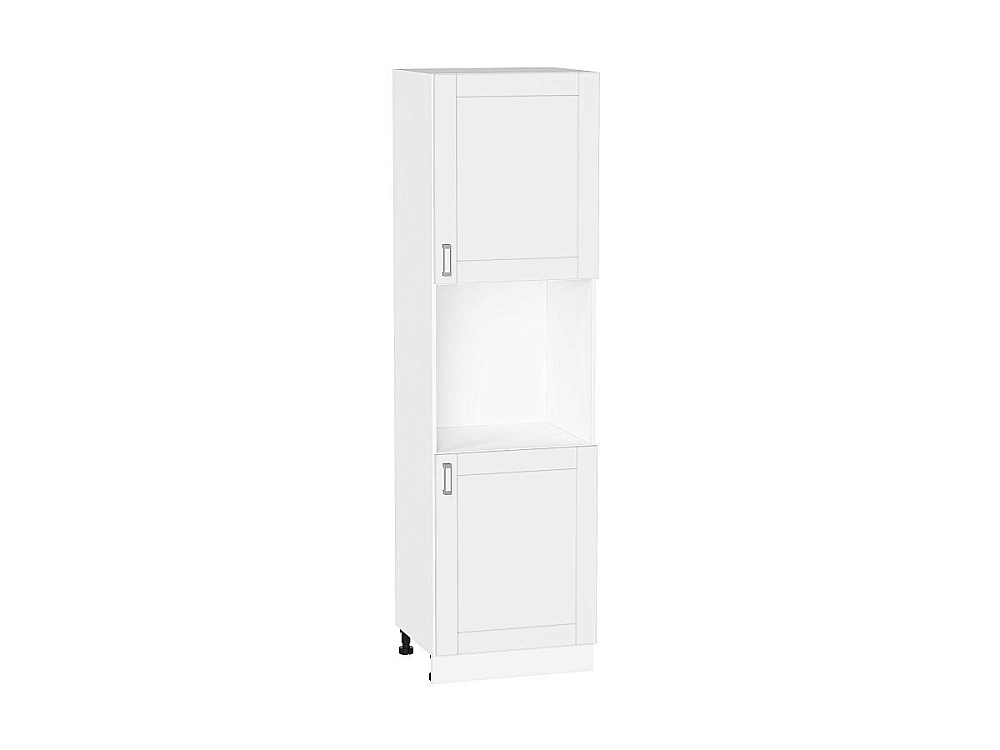 Шкаф пенал с 2-мя дверцами под технику Лофт (2132х600х576) Белый/white silk