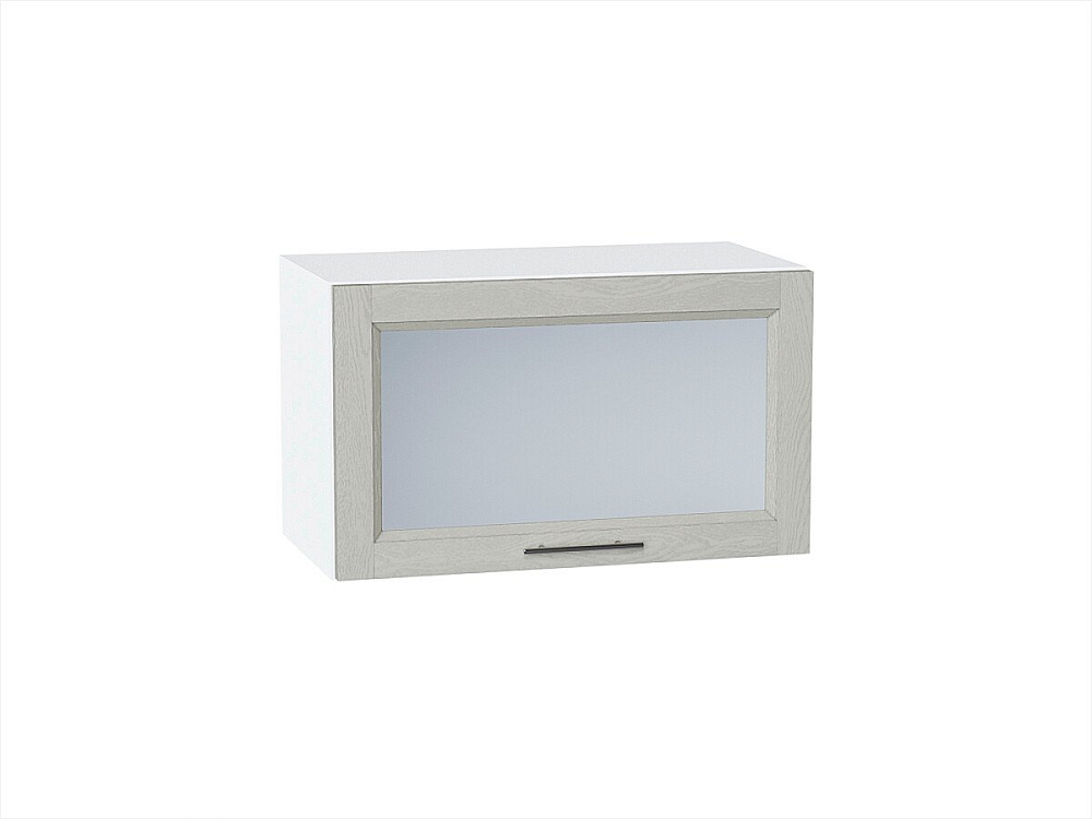 Шкаф верхний горизонтальный остекленный Сканди (358х600х320) Белый/cappuccino softwood