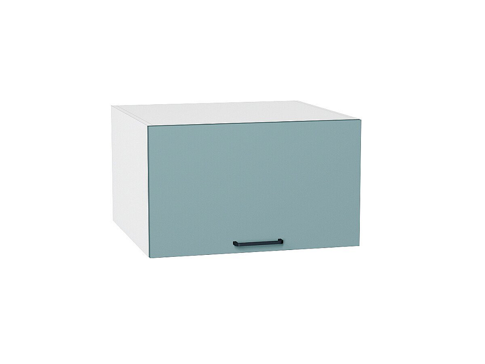 Шкаф верхний горизонтальный глубокий Флэт (358х600х574) Белый/grey-green in 2s