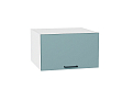 Шкаф верхний горизонтальный глубокий Флэт (358х600х574) Белый/grey-green in 2s