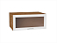 Шкаф верхний горизонтальный остекленный глубокий Сканди (358х800х576) Дуб Вотан/White Softwood