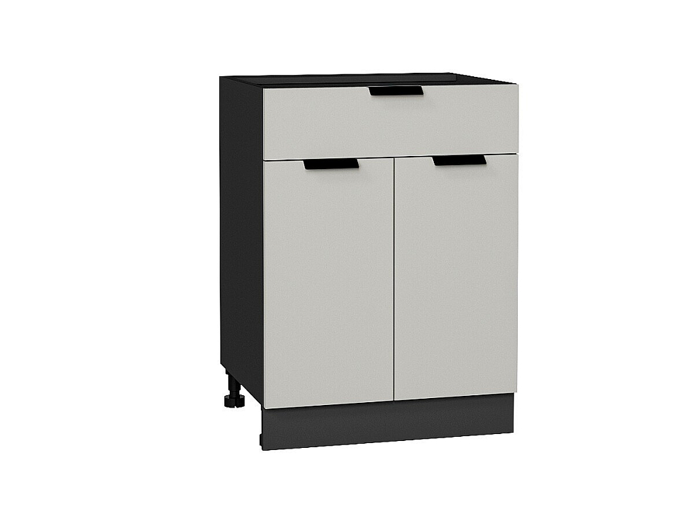 Шкаф нижний с 2-мя дверцами и ящиком Евро (816х600х478) graphite/Агат