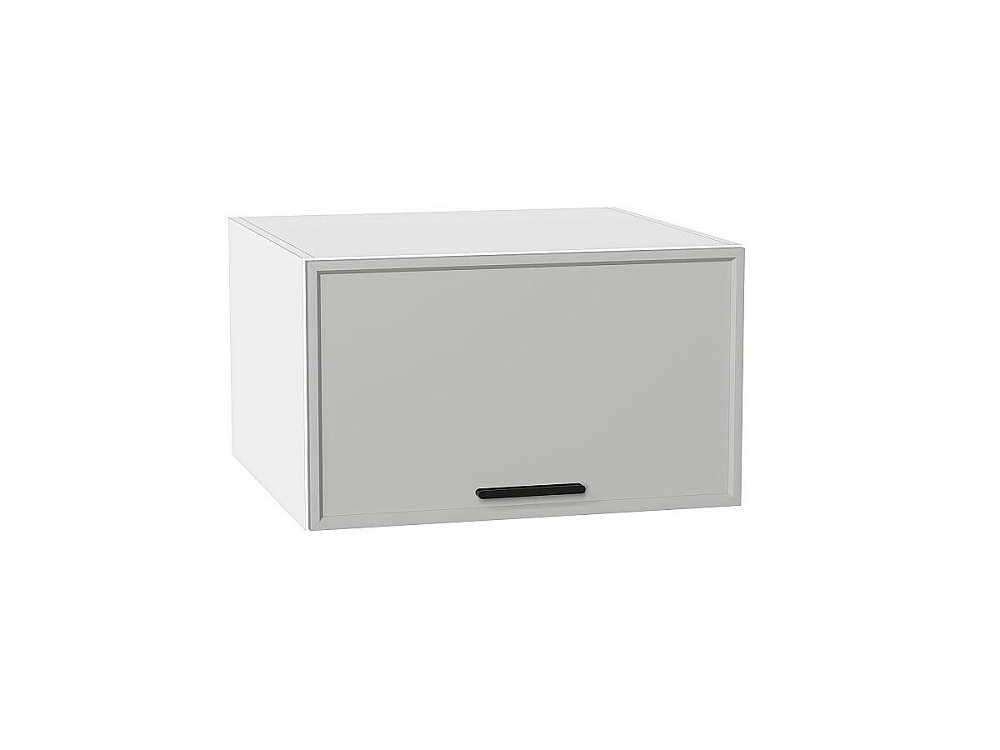 Шкаф верхний горизонтальный глубокий Фрейм (358х600х580) Белый/grey silk