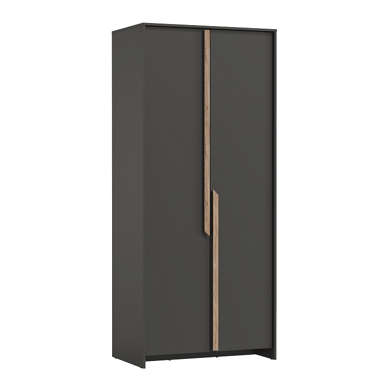 Шкаф для одежды 103.01 Рапсодия (2-х дв.) диамант серый/ДВПО белый/профиль masa decor дуб сонома