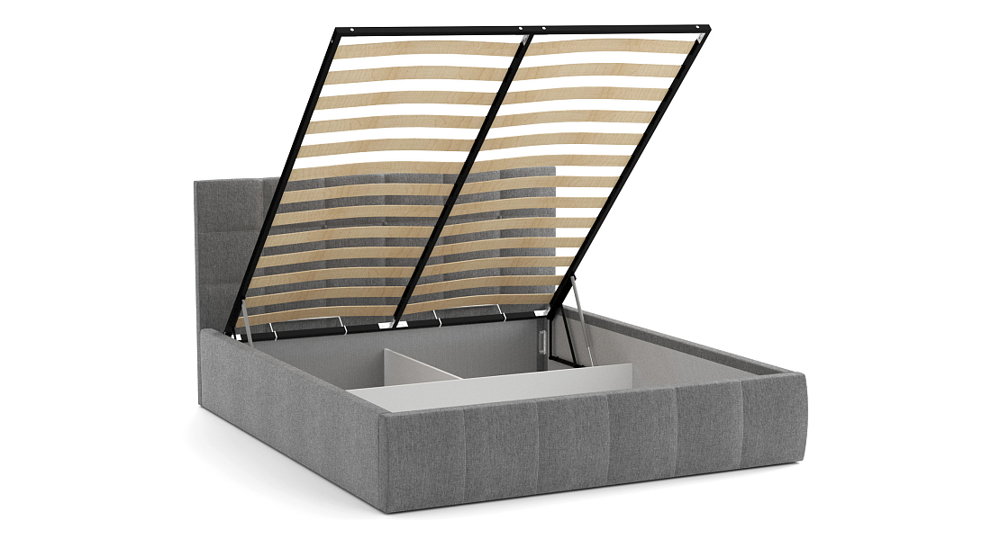 Кровать "Диана" 1400 (Н=1010мм) с подъемным мех. жаккард тесла серый
