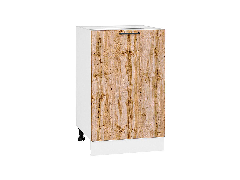Шкаф нижний с 1-ой дверцей Флэт (816х500х478) Белый/wotan oak 2s