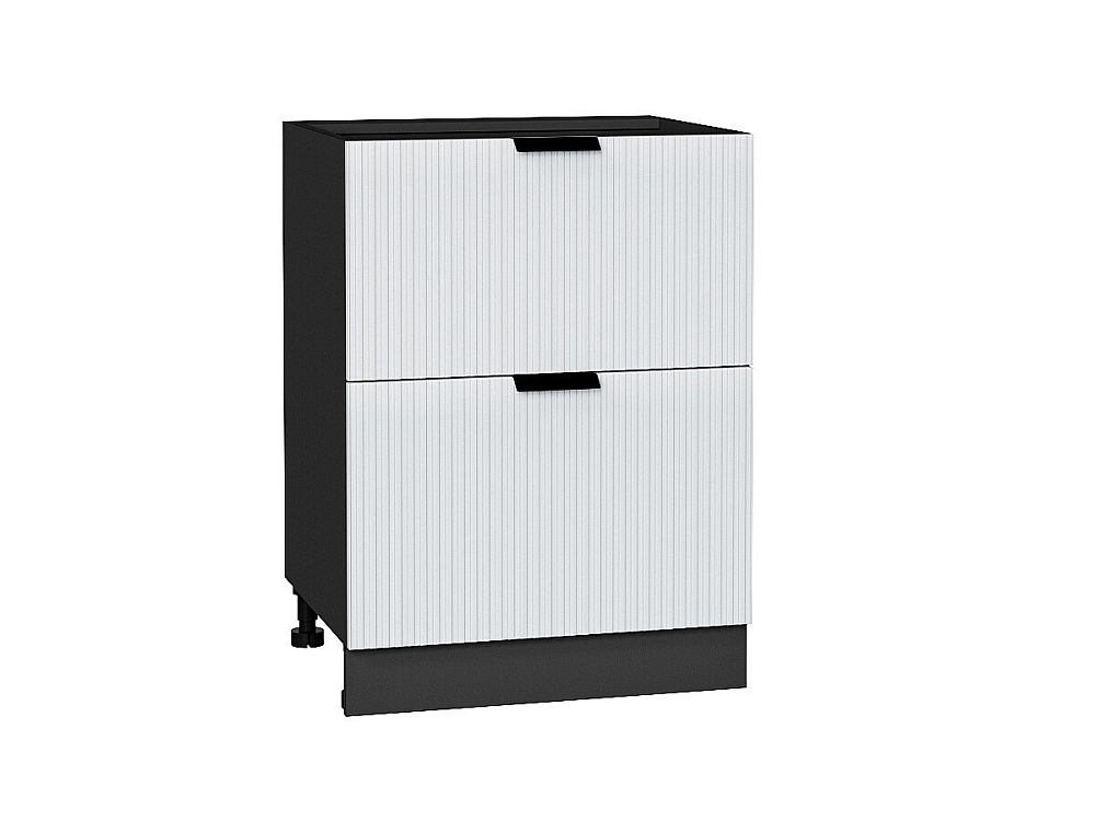 Шкаф нижний с 2-мя ящиками Евро Лайн (816х600х478) graphite/Белый