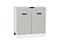 Шкаф нижний с 2-мя дверцами и ящиком Евро Лайн (816х800х478) Белый/Агат