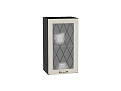 Шкаф верхний с 1-ой остекленной дверцей Ницца (716х400х318) graphite/Агат