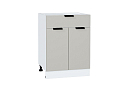 Шкаф нижний с 2-мя дверцами и ящиком Евро (816х600х478) Белый/Агат