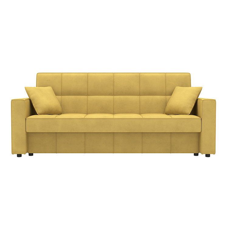 Луи / Диван - кровать 3-х местный (2 думки) велюр аватар горчичный