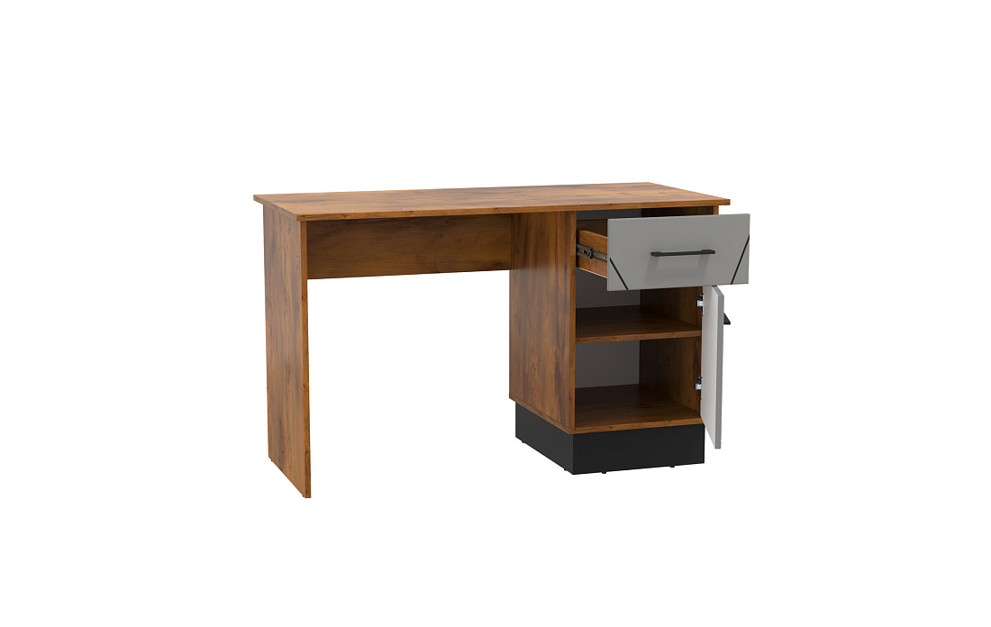 Стол письменный 54.18 Гамма таксония/черный/ДВПО белый/ПВХ грей