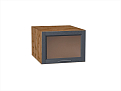 Шкаф верхний горизонтальный остекленный глубокий Сканди (358х500х576) Дуб Вотан/graphite softwood