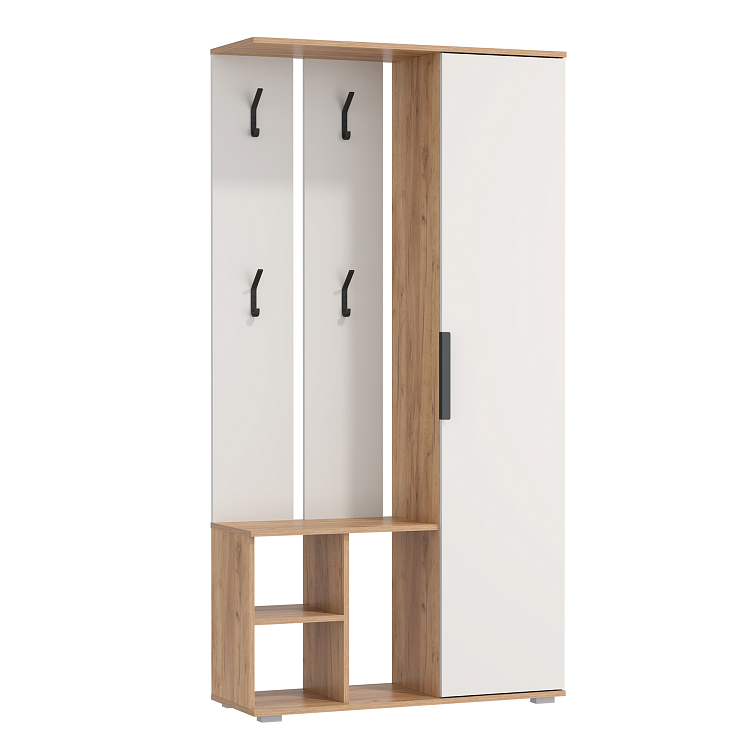 Шкаф комбинированный Кармен-1 New дуб золотой/белый/ДВПО белый