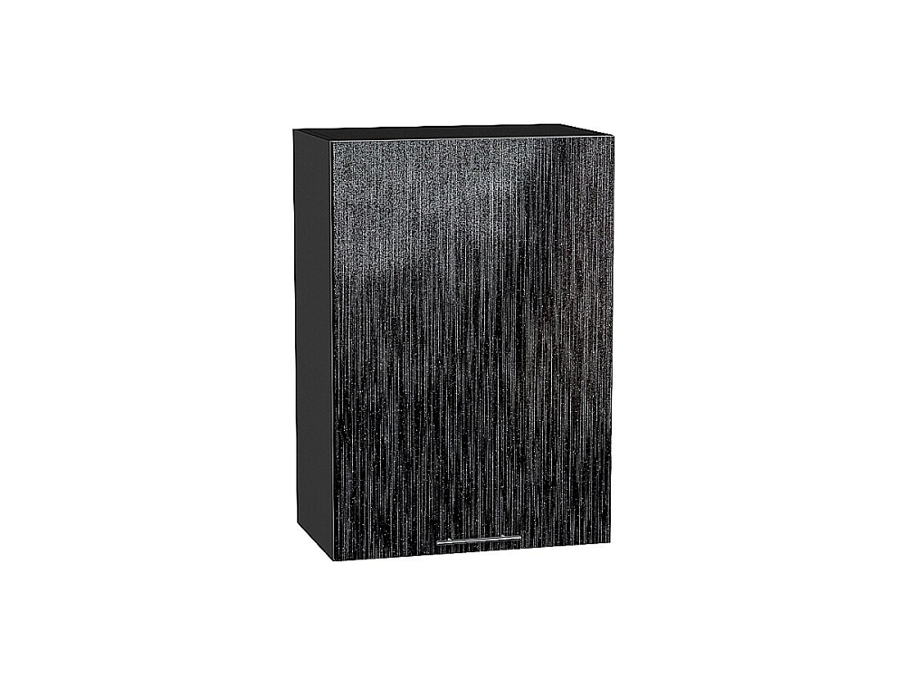 Шкаф верхний с 1-ой дверцей Валерия-М (716х500х318) graphite/Черный металлик дождь