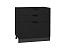 Шкаф нижний с 3-мя ящиками Евро (816х800х478) Graphite/Антрацит