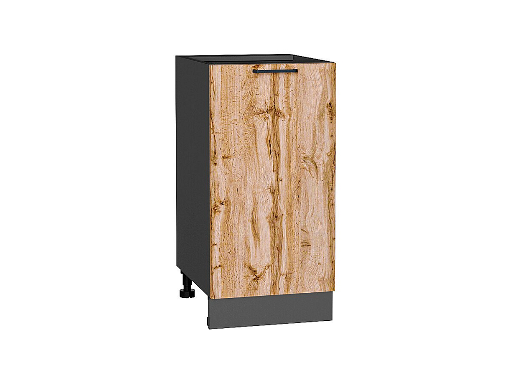 Шкаф нижний с 1-ой дверцей Флэт (816х400х478) graphite/wotan oak 2s