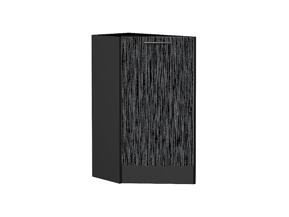 Шкаф нижний торцевой Валерия-М (816х296х552) graphite/Черный металлик дождь