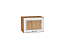 Шкаф верхний горизонтальный остекленный Ницца (358х500х318) Дуб Вотан/Белый