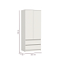 Шкаф для одежды 82.03 Берген (2-х дв.) белый / ДВПО: белый