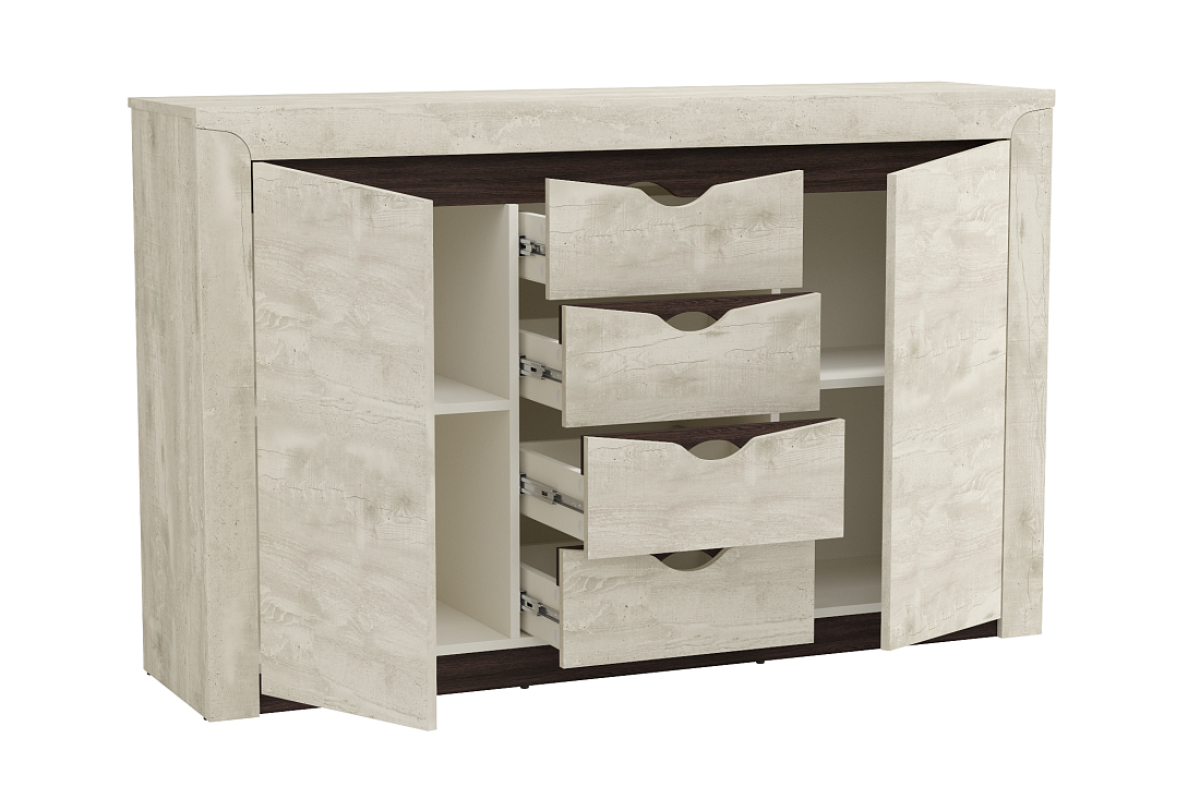 Тумба 33.19 Лючия Бетон пайн белый/венге/белый