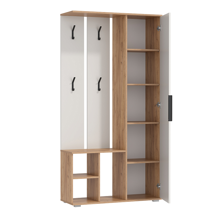 Шкаф комбинированный Кармен-1 New дуб золотой/белый/ДВПО белый