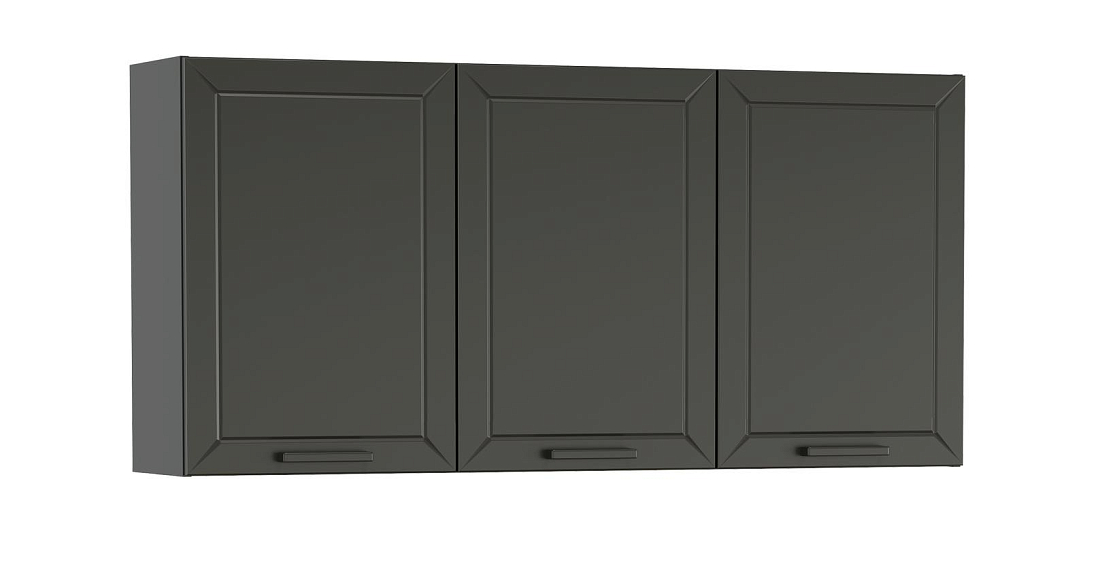 Шкаф навесной Мадрид (1500) диамант серый/ДВПО белый/ПВХ графит