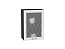 Шкаф верхний с 1-ой остекленной дверцей Ницца (716х500х318) Graphite/Белый