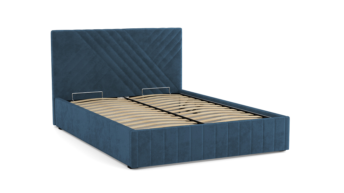 Кровать "Гамма" 1600 с подъемным мех. велюр тенерифе океан