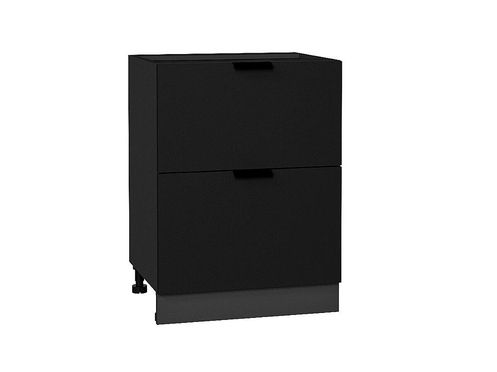 Шкаф нижний с 2-мя ящиками Евро (816х600х478) graphite/Антрацит