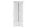 Шкаф комбинированный 2-х дверный Монако (гл.410) белый/ПВХ белое дерево