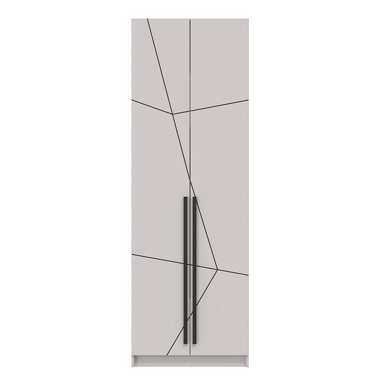 Прихожая Брандо (h2400) кашемир/ДВПО белый/фасад МДФ геометрия ПВХ кашемир