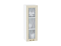 Шкаф верхний с 1-ой остекленной дверцей Ницца (920х300х318) Белый/Дуб крем