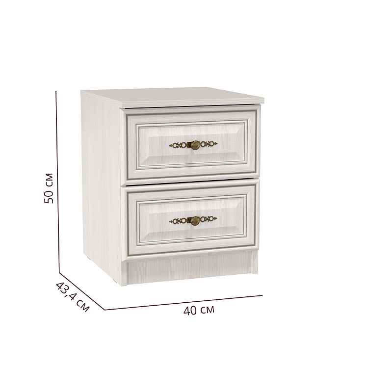 Тумба прикроватная 06.34 Габриэлла (вудлайн кремовый/ПВХ Сандал белый/профиль Аруша венге патина/латунь) New осн.