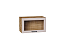 Шкаф верхний горизонтальный остекленный Барселона (358х600х324) Дуб Вотан/Кашемир