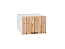 Шкаф верхний горизонтальный глубокий Флэт (358х500х574) Белый/Wotan Oak 2S