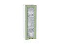 Шкаф верхний с 1-ой остекленной дверцей Ницца (920х300х318) Белый/Дуб оливковый