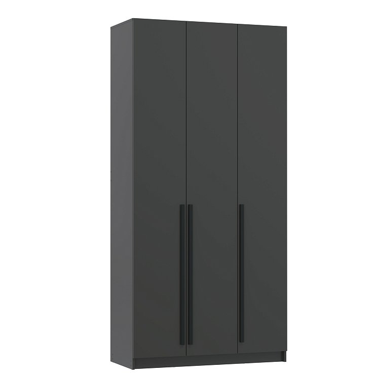 Шкаф для одежды 67.08 Брандо (3-х дв.) (h2500) ЛДСП New диамант серый/ДВПО белый/фасад ЛДСП диамант серый