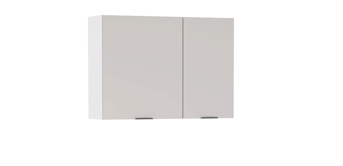 Шкаф навесной Венера (1000) ЛДСП белый/фасад ЛДСП кашемир/ДВПО белый