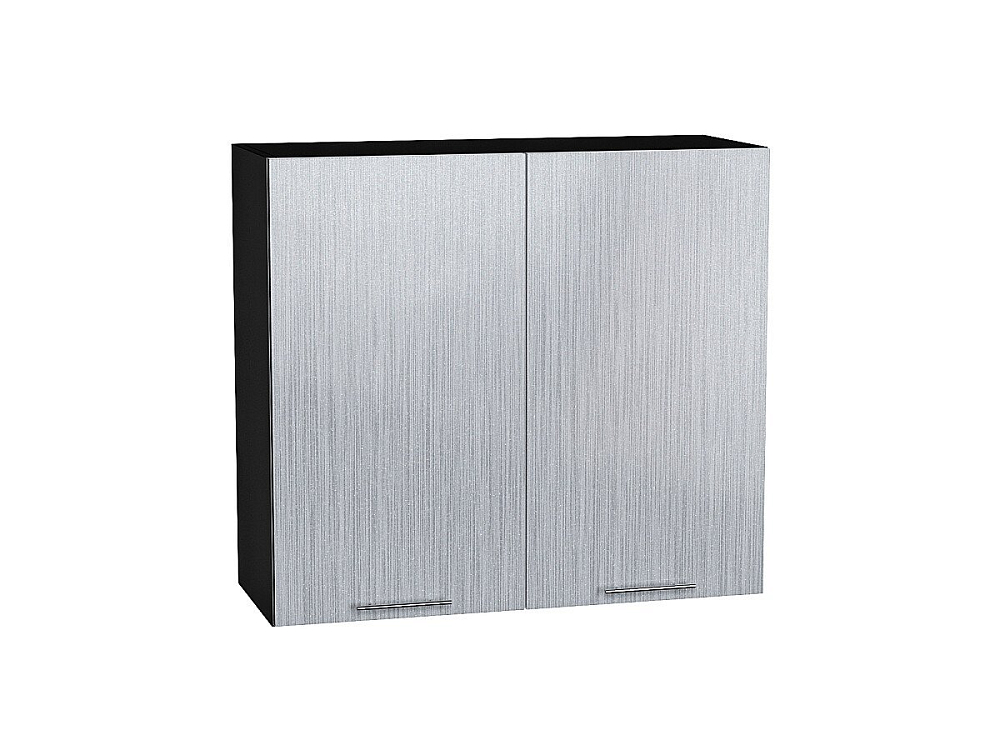 Шкаф верхний с 2-мя дверцами Валерия-М (716х800х318) graphite/Серый металлик дождь светлый