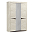 Шкаф для одежды 33.02 Лючия (3-х дв.) # (бетон пайн белый / венге / белый / ДВПО: белый / зеркало)