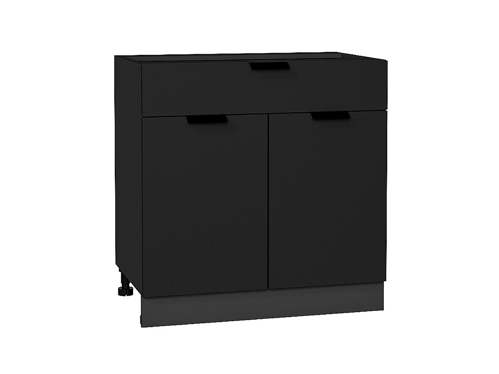 Шкаф нижний с 2-мя дверцами и ящиком Евро (816х800х478) graphite/Антрацит