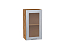 Шкаф верхний с 1-ой остекленной дверцей Валерия-М (716х400х318) Дуб Вотан/Серый металлик дождь светлый