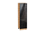 Шкаф пенал с 2-мя дверцами Валерия-М (2132х600х574) Дуб Вотан/Черный металлик дождь